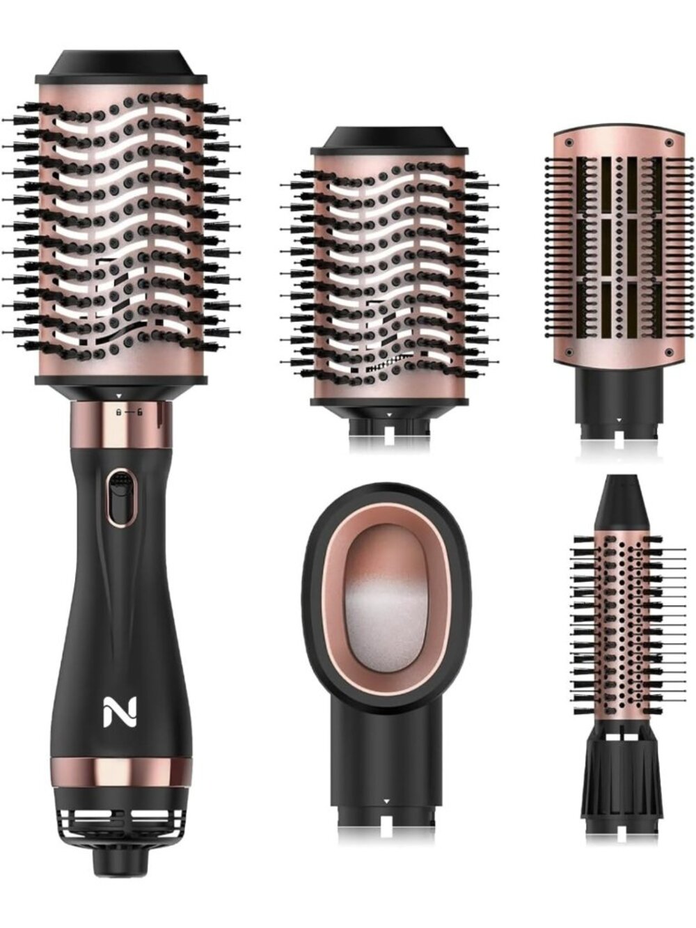 Hot Air Paddle Brush & Blow Dryer - 2-in-1 Hair Straightener & Volumizer for All